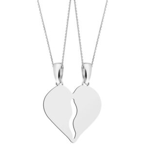 Wisiorek dla Przyjaciółki SERCE ŁAMANE z łańcuszkami