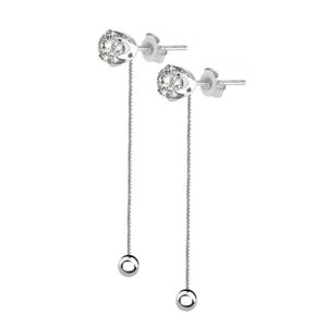 Kolczyki łańcuszki z białą cyrkonią