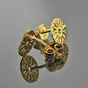 Złote kolczyki ażurowe kółka 333