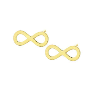 Złote kolczyki nieskończoność 333