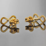 Złote kolczyki nieskończoność 333
