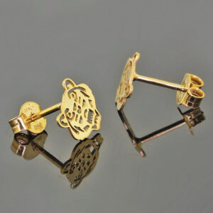 Złote kolczyki tygrysy 333