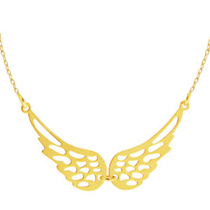 Złoty naszyjnik z parą skrzydeł