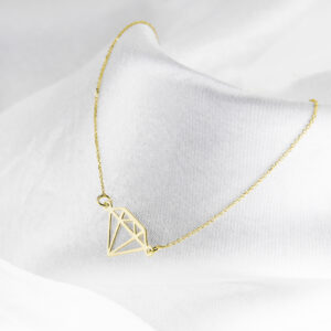 Złota bransoletka z diamentem