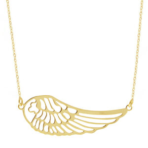 Złoty naszyjnik duże skrzydło anioła