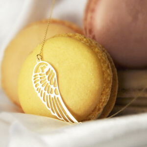 Złoty naszyjnik duże skrzydło anioła