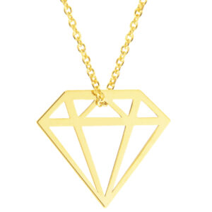 Złoty naszyjnik celebrytka z diamentem