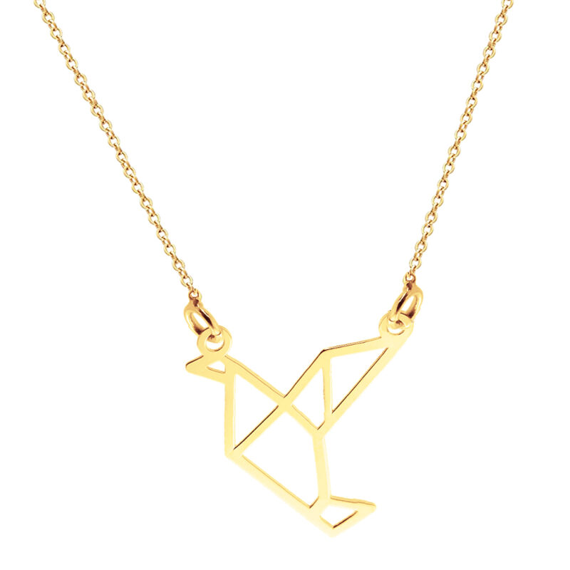 Naszyjnik ze złota origami GOŁĄB