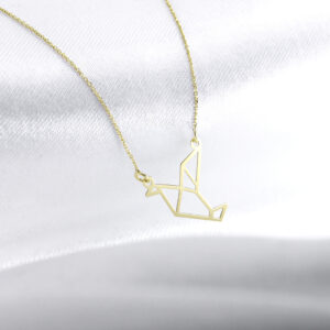 Naszyjnik ze złota origami GOŁĄB