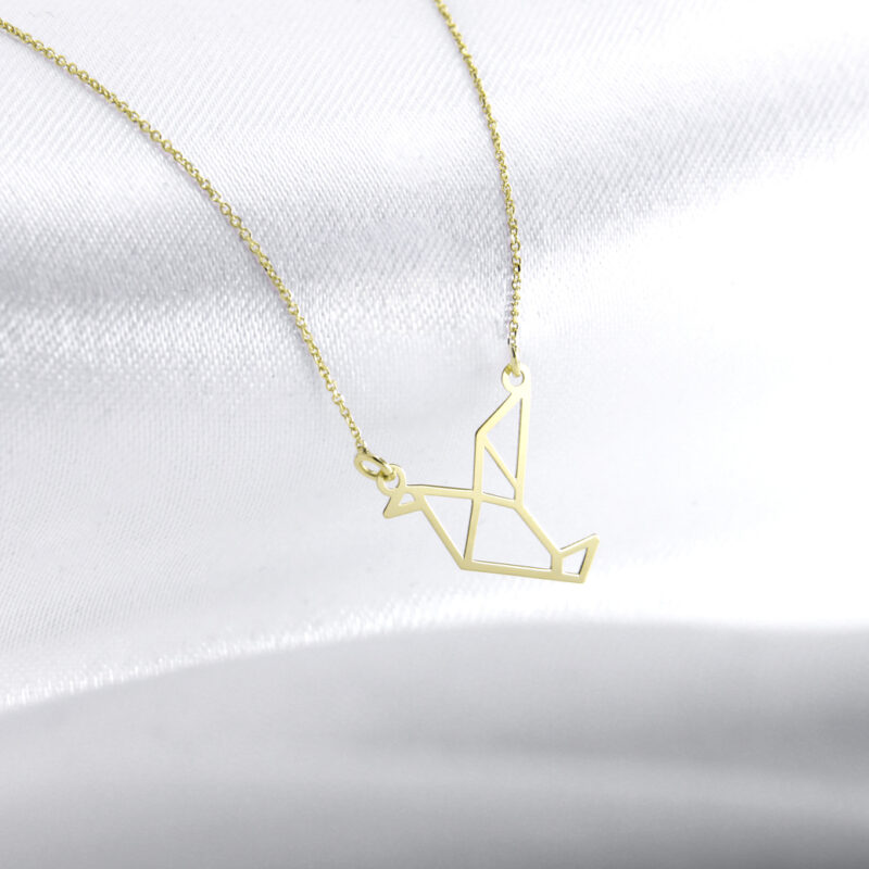 Naszyjnik ze złota origami GOŁĄB