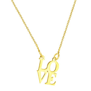 Naszyjnik ze złota napis LOVE