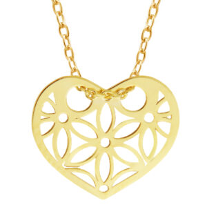 Złoty naszyjnik z ażurowym sercem 333