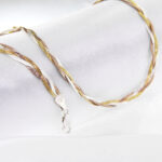 Naszyjnik plecionka warkocz trójkolorowy