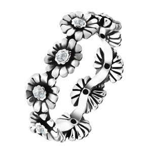 Obrączka stokrotka z cyrkoniami