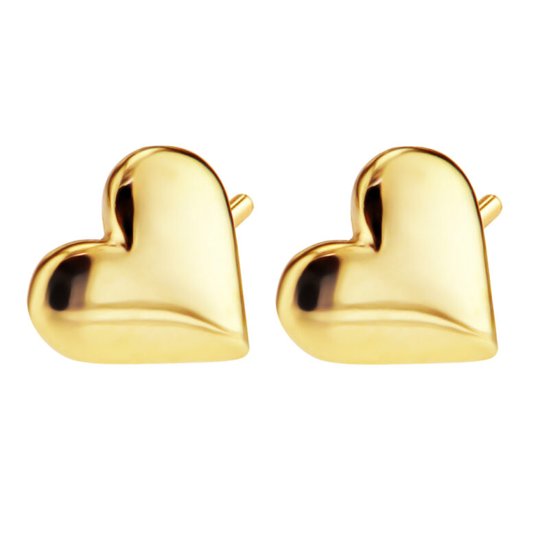 Złote kolczyki serca