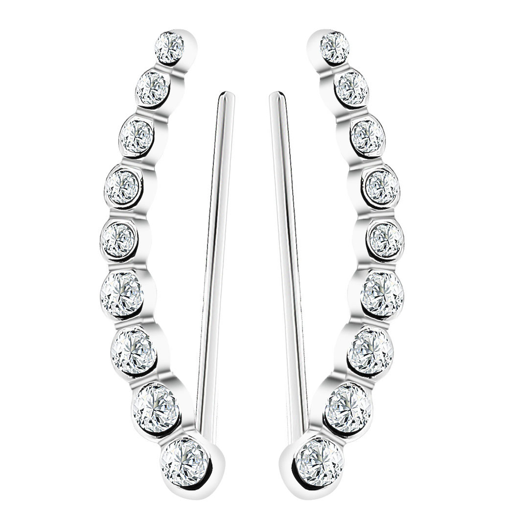NAUSZNICE NAUSZNICA KROPLA ŁZA CYRKONIE SREBRO 925 Długie nausznice krople z cyrkoniami