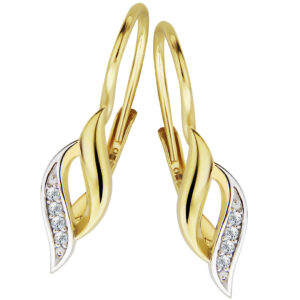 Złote kolczyki łezki z cyrkoniami