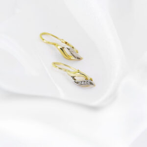 Złote kolczyki łezki z cyrkoniami