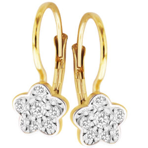 Złote kolczyki z cyrkoniami 333