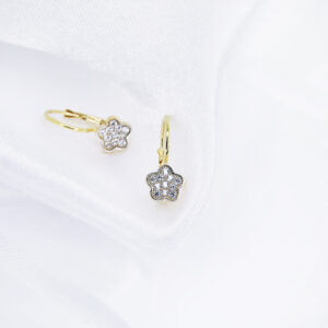 Złote kolczyki z cyrkoniami 333