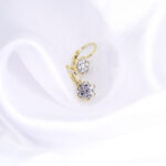 Złote kolczyki kwiaty z cyrkoniami 333