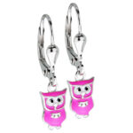 Dziecięce kolczyki sowy różowe