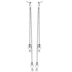 Kolczyki podwójne łańcuszki linki
