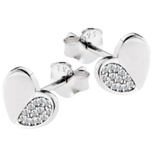 Kolczyki serca z cyrkoniami