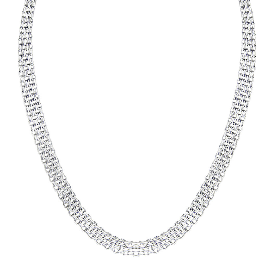 SREBRNY NASZYJNIK ŁAŃCUSZEK BISMARCK PASEK SIATKA Naszyjnik/łańcuszek BISMARCK 45cm