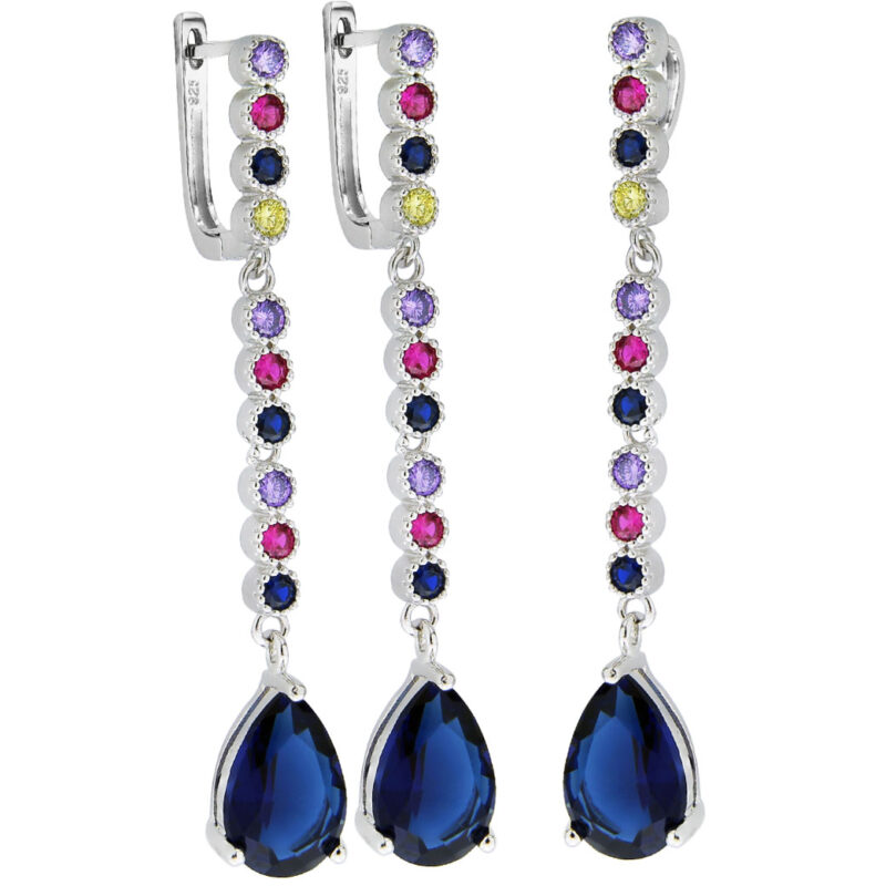 Kolczyki i wisiorek - wiszący kolorowy komplet