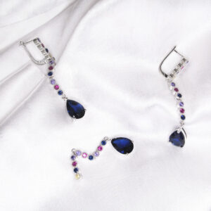 Kolczyki i wisiorek - wiszący kolorowy komplet