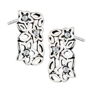 Kolczyki ażurowe kwiaty i liście