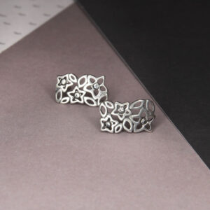 Kolczyki ażurowe kwiaty i liście