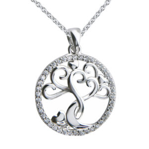 Wisiorek drzewko szczęścia z cyrkoniami