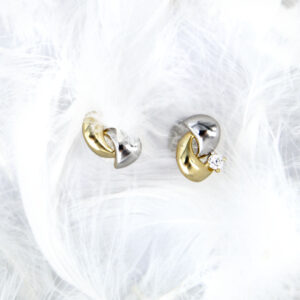 Kolczyki dwukolorowe z cyrkonią