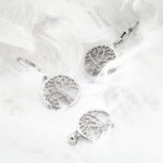 Komplet - kolczyki wisiorek - drzewko szczęścia