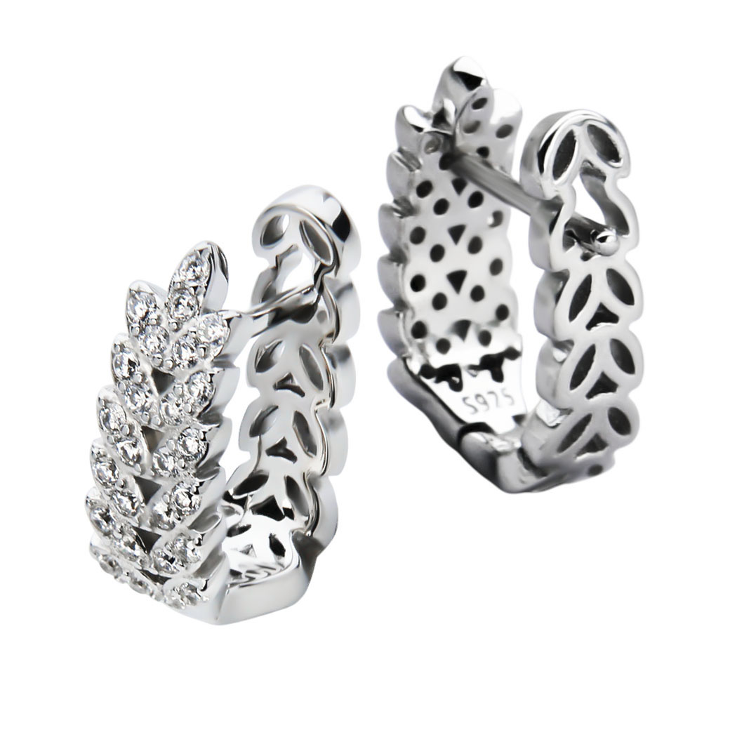 SREBRNE KOLCZYKI LISTKI LIŚCIE LISTKAMI ANGIELSKIE