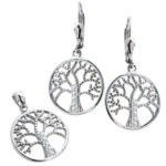 Komplet - kolczyki wisiorek - drzewko szczęścia