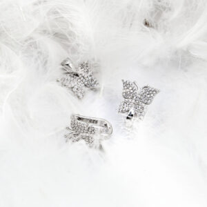 Komplet - kolczyki wisiorek - motyle