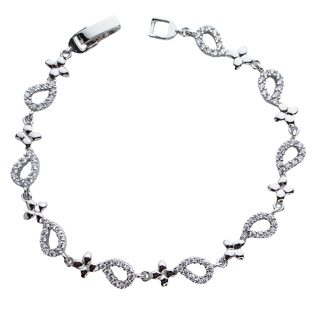 Bransoletka błyszcząca z kwiatami