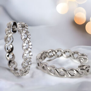 Kolczyki oponki ze znakiem nieskończoności