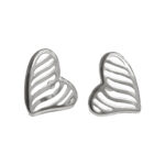 SREBRNE KOLCZYKI SERCA W PASKI AŻUROWE DUŻE 925
