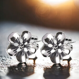 Kolczyki kwiaty z dużymi płatkami