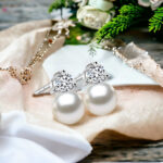 Kolczyki z perełką i cyrkonią