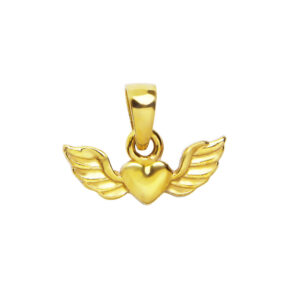 Wisiorek złocony skrzydła z sercem