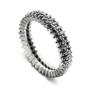 Obrączka z czarnymi cyrkoniami