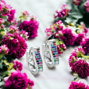Kolczyki z wielokolorowymi cyrkoniami