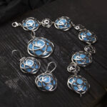 Kolczyki plecionki kółka z turkusem