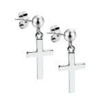 Kolczyki wiszące krzyżyki z kuleczką