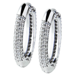 Kolczyki owalne clickery z cyrkoniami